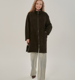 Плащ из натуральной замши без подклада