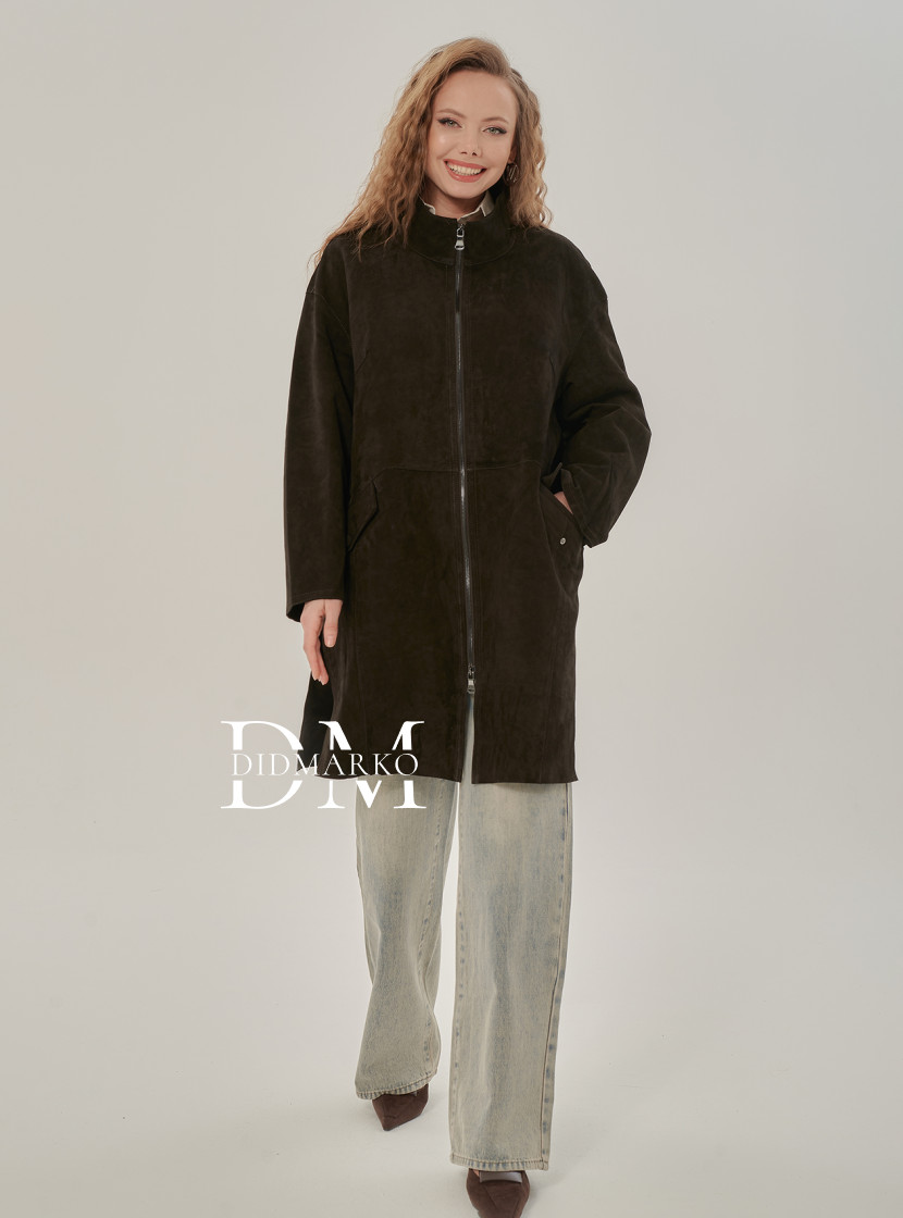 Плащ из натуральной замши без подклада