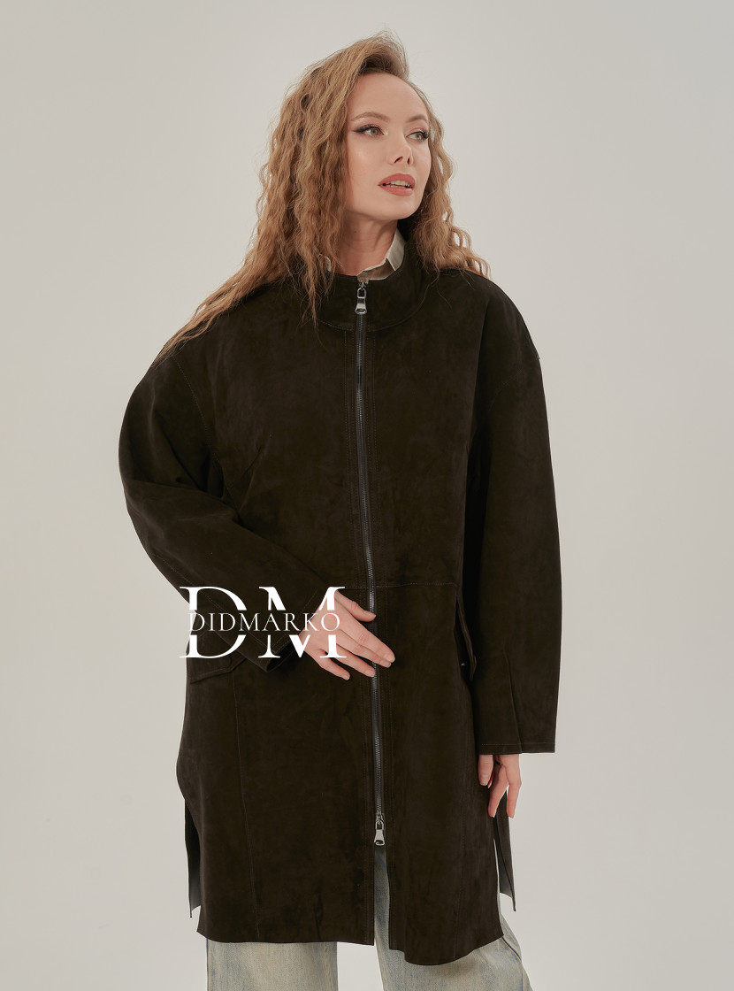 Плащ из натуральной замши без подклада