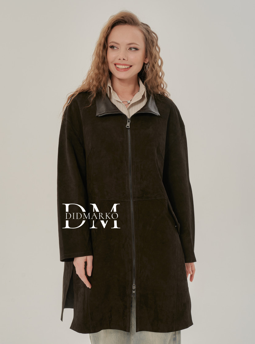 Плащ из натуральной замши без подклада