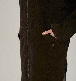 Плащ из натуральной замши без подклада