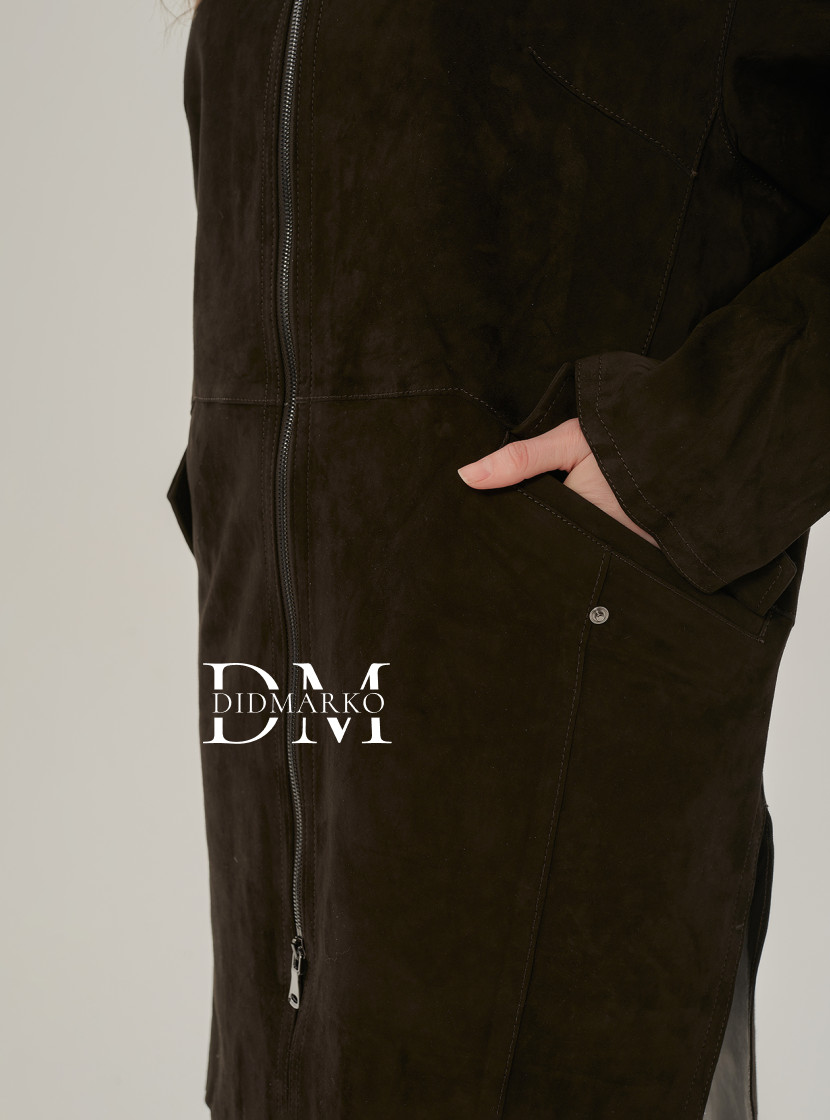 Плащ из натуральной замши без подклада