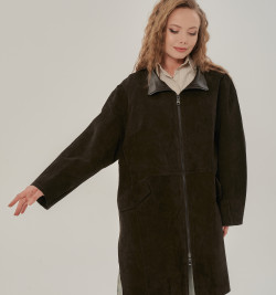 Плащ из натуральной замши без подклада