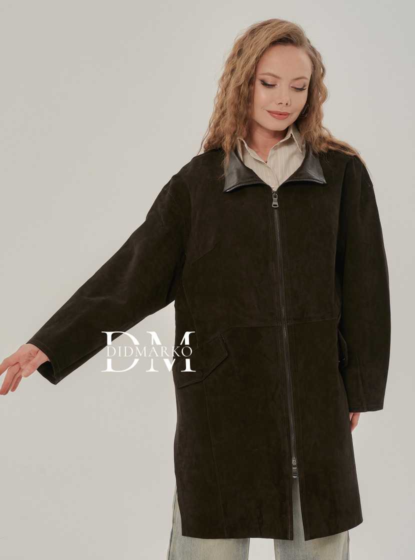 Плащ из натуральной замши без подклада
