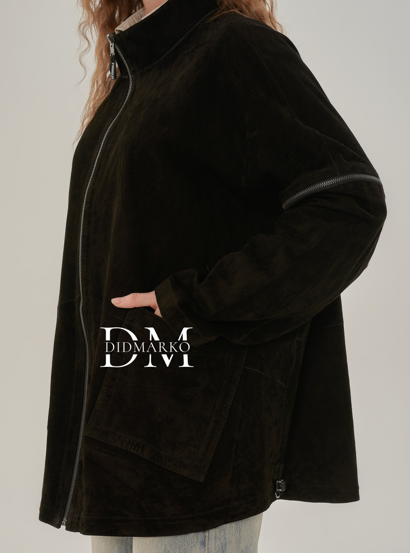 Женская куртка из замши- двусторонняя