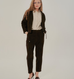 Коричневый замшевый жакет