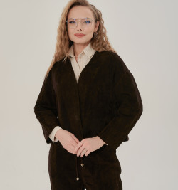 Коричневый замшевый жакет