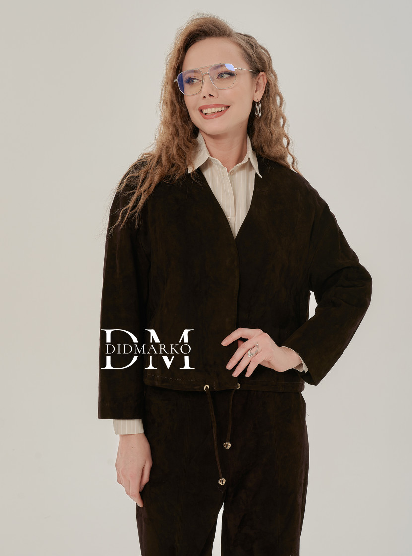 Коричневый замшевый жакет / Брюки DMS077