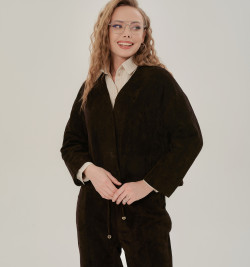 Коричневый замшевый жакет