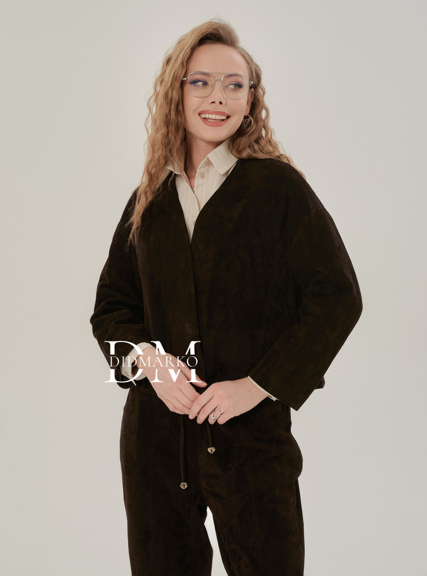 Коричневый замшевый жакет / Брюки DMS077