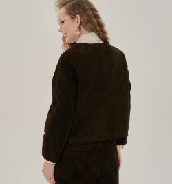 Коричневый замшевый жакет