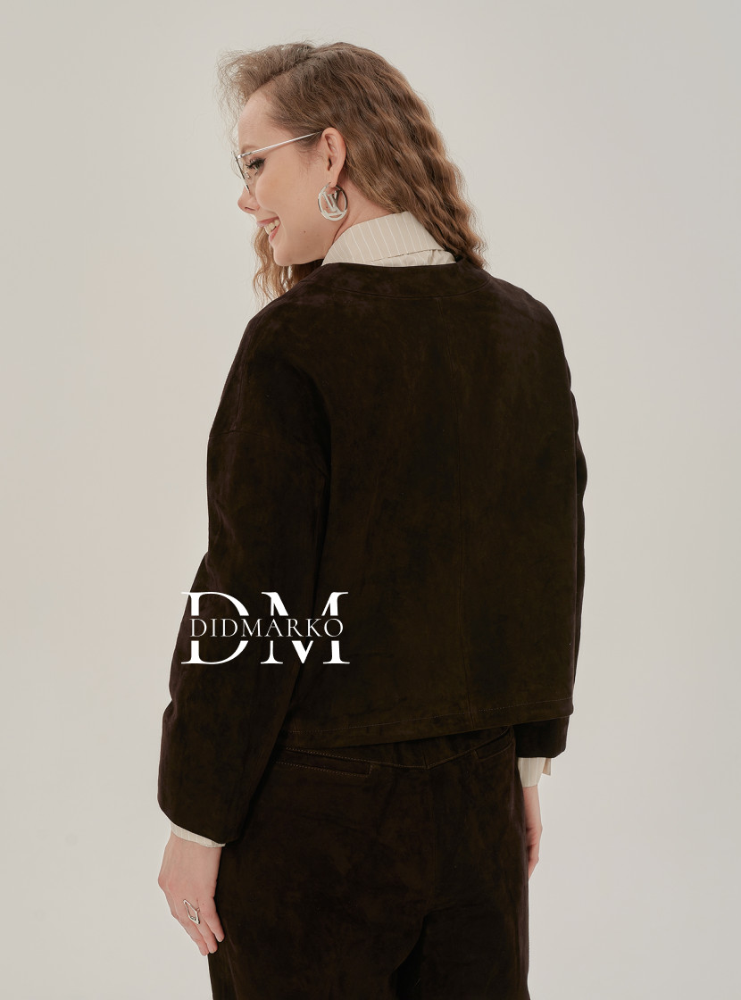 Коричневый замшевый жакет