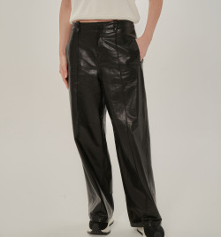 Кожаные брюки на молнии