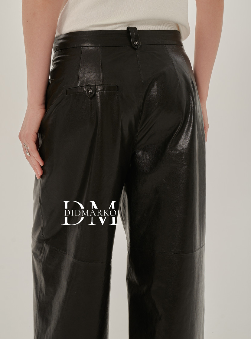 Кожаные брюки на молнии