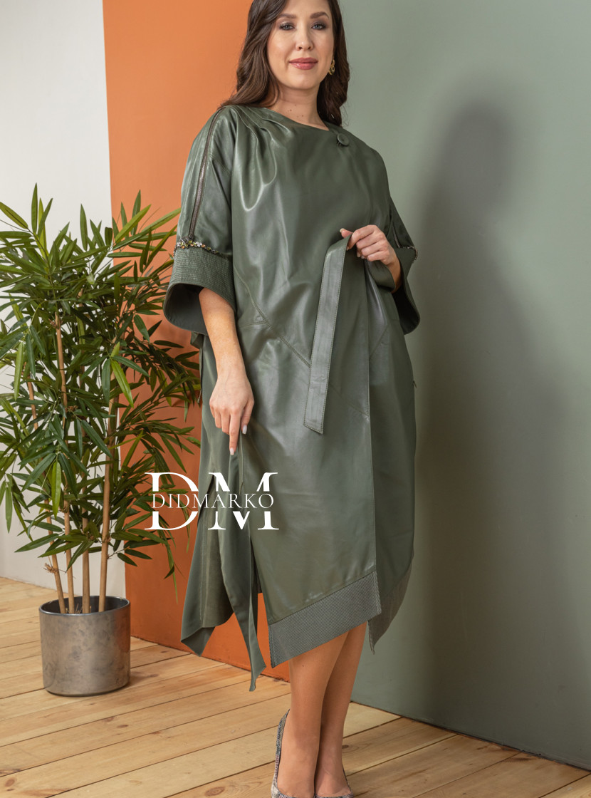 Дизайнерская кожаная накидка больших размеров