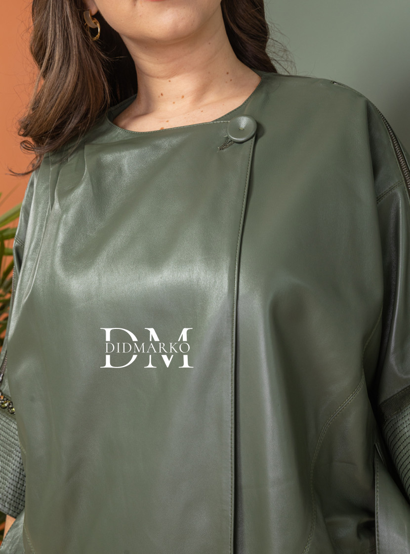 Дизайнерская кожаная накидка больших размеров