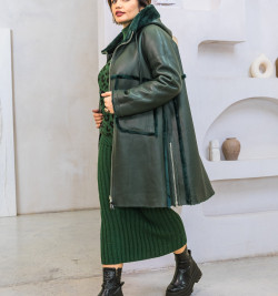 Изумрудная дубленка