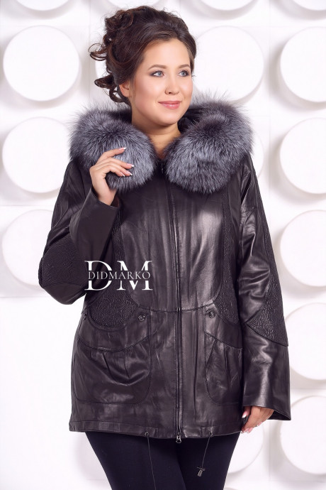 Купить Удлиненная кожаная куртка с мехом чернобурки в Москве и Санкт-Петербурге