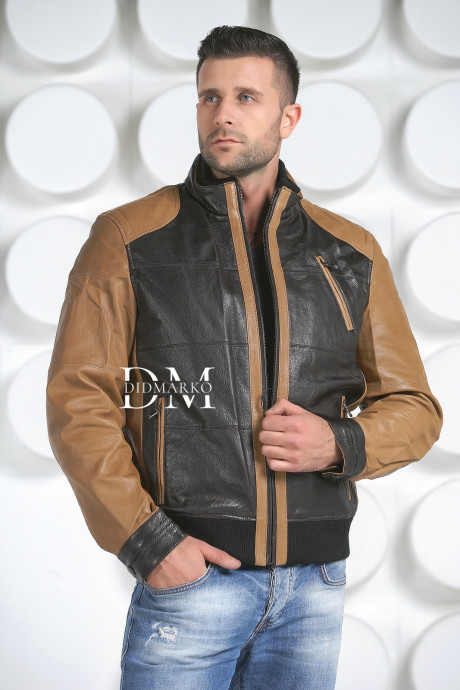 Купить Комбинированная мужская кожаная куртка в Москве и Санкт-Петербурге