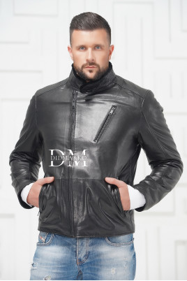 Купить СКИДКА! Мужская кожаная куртка на меху в Москве