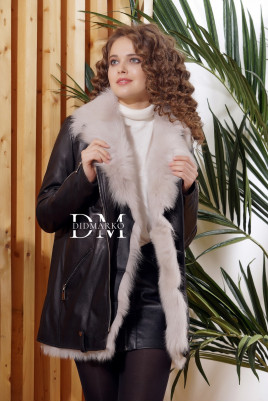 Купить Молодежная зимняя кожаная куртка Хит в Москве