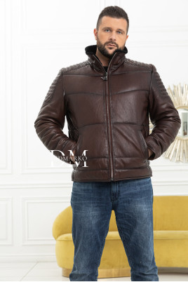 Купить Утепленная короткая мужская кожаная куртка в %rs_city_gde%