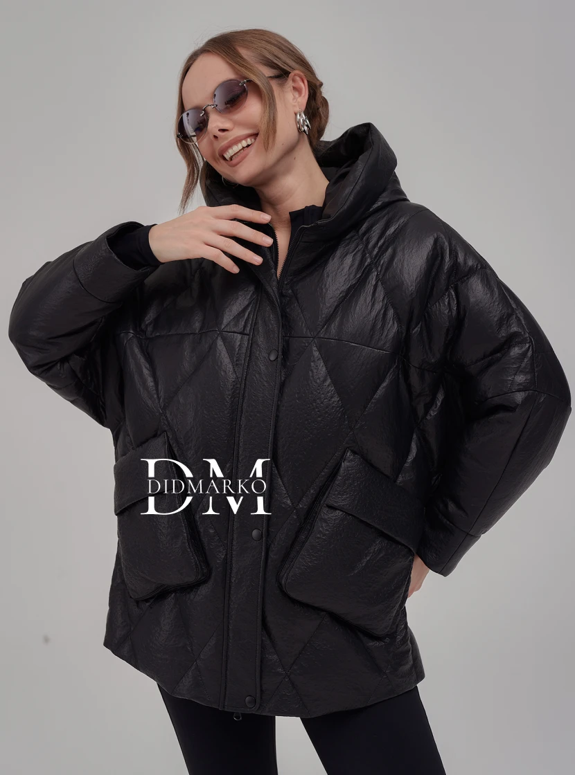 Кожаный пуховик еврозима DONG MING