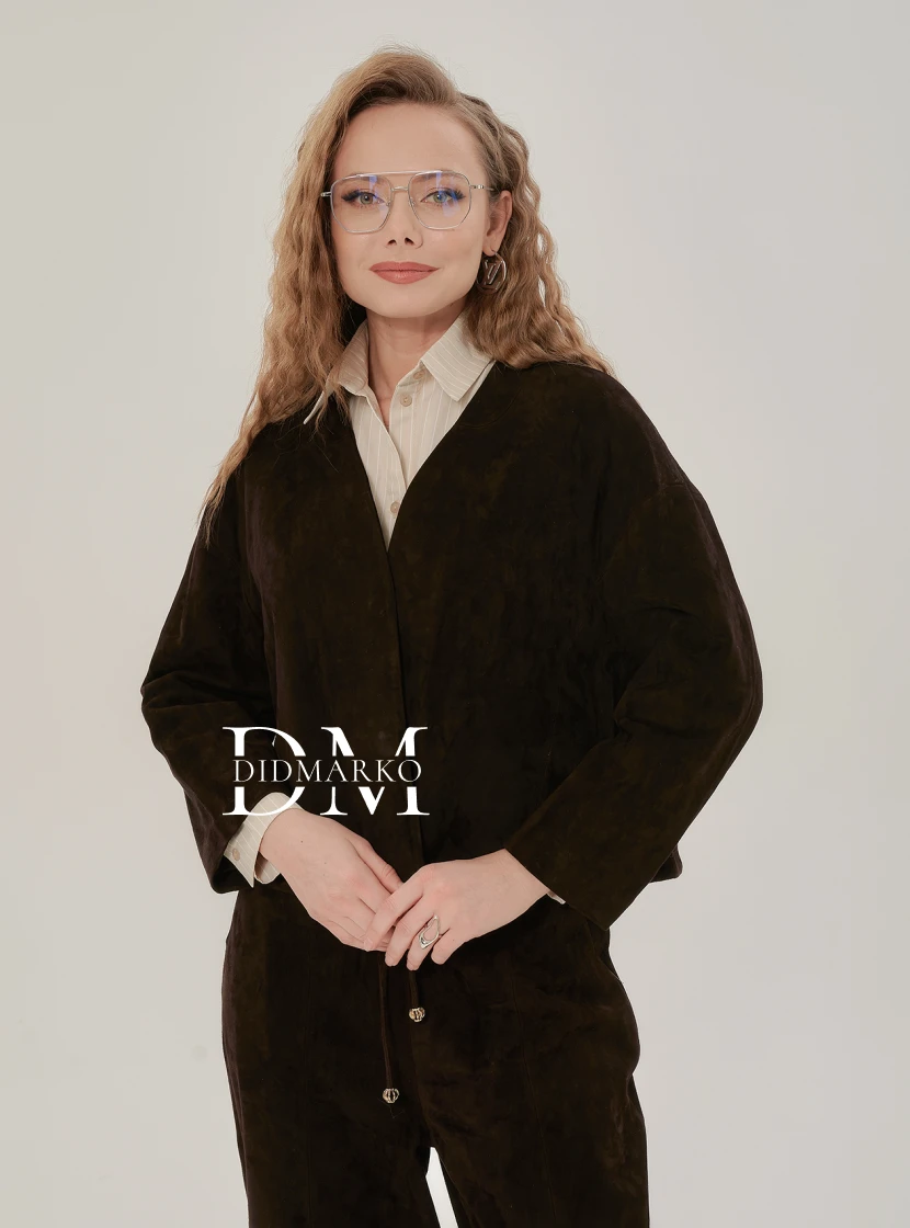 Коричневый замшевый жакет / Брюки DMS077